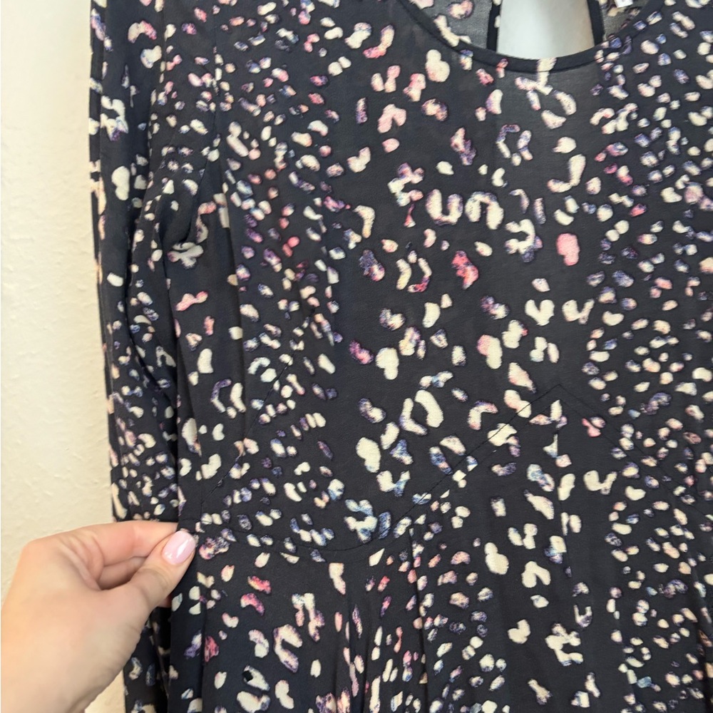 Free People First Kiss Black Animal Print Maxi Dress Gown XS - Picture 7 of 13